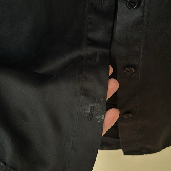 Reformation Silk Black Button Front Top - Picture 6 of 7